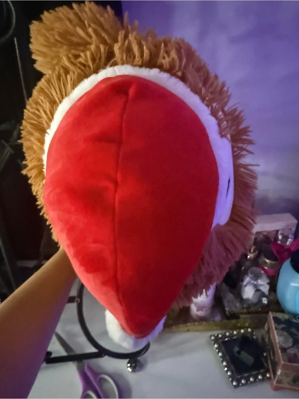 Squishmallows Brown Benny Bigfoot w/Red Santa Hat Holiday Plush Pillow